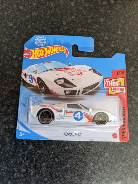Hot Wheels Ford GT 40 Bianco 78/250 - Serie Then And Now, Scala 1:64, Modello Da Collezione