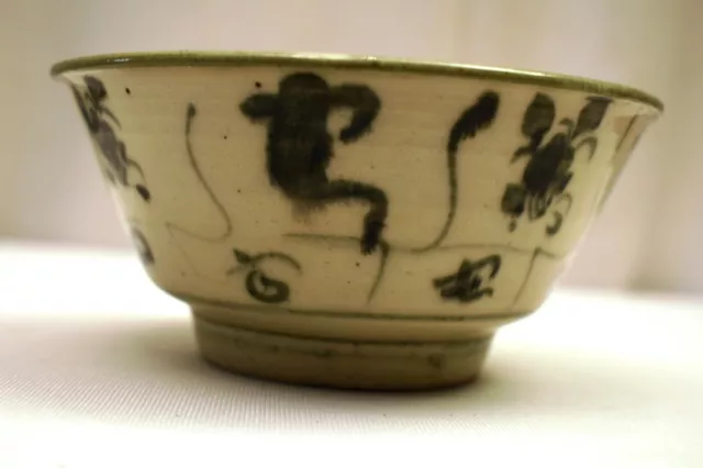 Antique Chinese Tek Sing Cargo Shipwreck Rice Bowl Blue White Swatow Porcelai"92