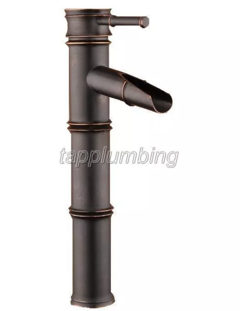 Oil Rubbed Bronze Bathroom Vessel Sink Faucet Tall Bamboo Hot Cold Wate Tap