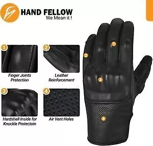 Leather Touch Screen Motorcycle Riding Full Finger Gloves Motorbike Moto Driving 2