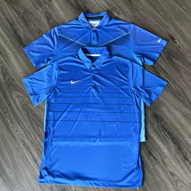 Nike Dri-Fit Golf Polo Lot Men’s Size Large Blue EUC 2