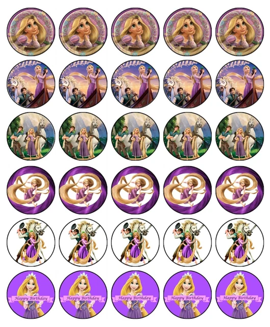 Edible Tangled Cupcake Toppers Rapunzel Frying Etsy vrogue.co