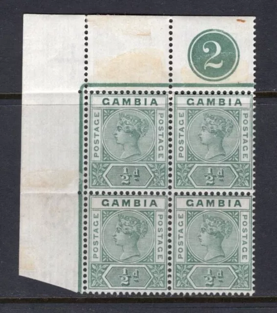 GAMBIA 1898 QV SG#37 Corner Block of 4 - Mint MH