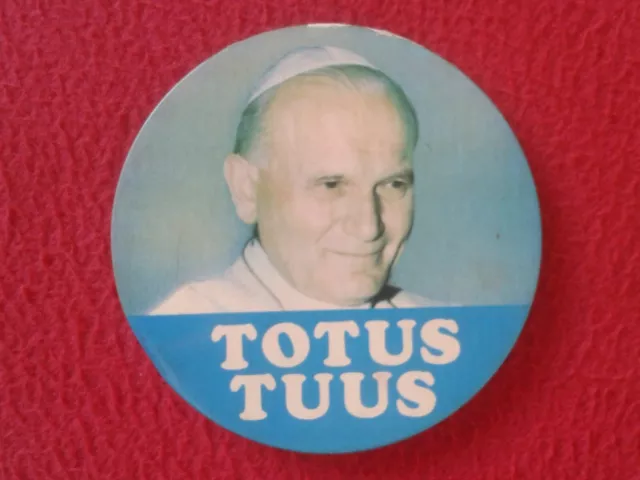 Chapa Gran Tamaño No Pin De Alfiler Papa Juan Pablo Ii Totus Tuus Pope John Paul