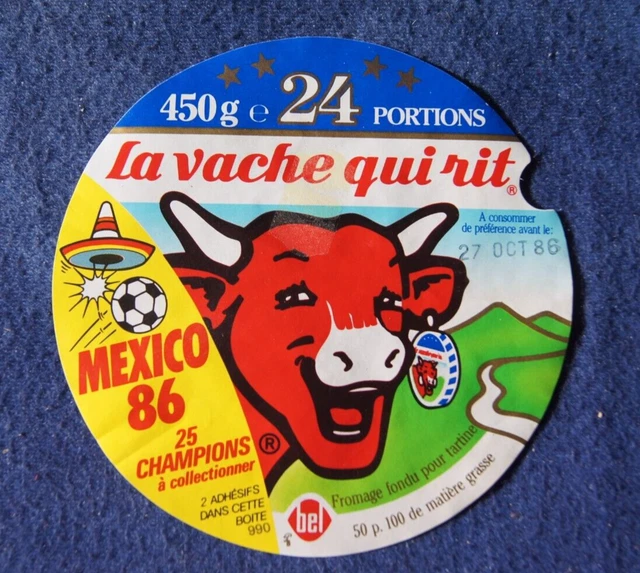 Mexico Club Rit LA VACHE QUI RIT / ETIQUETTE 24 portions 1986 / FOOTBALL MEXICO 86 EUR ...