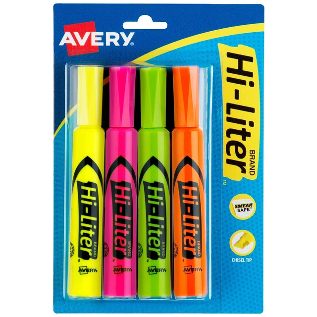 Avery HI-LITER Desk-Style Highlighters , Assorted, Case Pack of 36 (24063)
