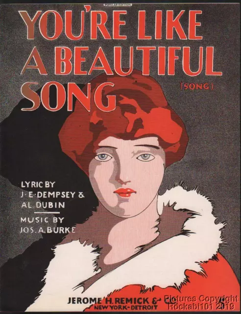 1916 Dempsey, Dubin & Burke Fein Cond Notenblatt - Du Bist wie Ein Schöne Lied