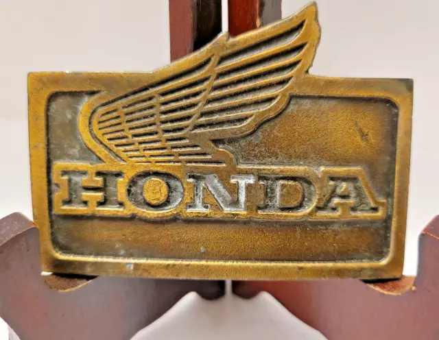 Vintage Honda Wing Belt Buckle Brass 1976 IMC Indiana Metal Craft Motorcycles