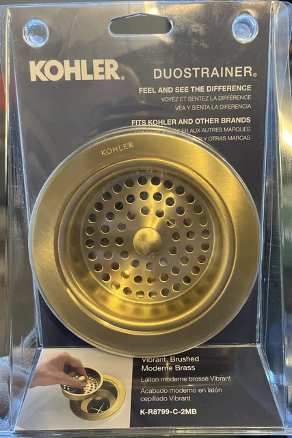 Colapador de fregadero Duostrainer Kohler 4-1/2 pulgadas K-R8799-C-2 MB bloqueo rápido
