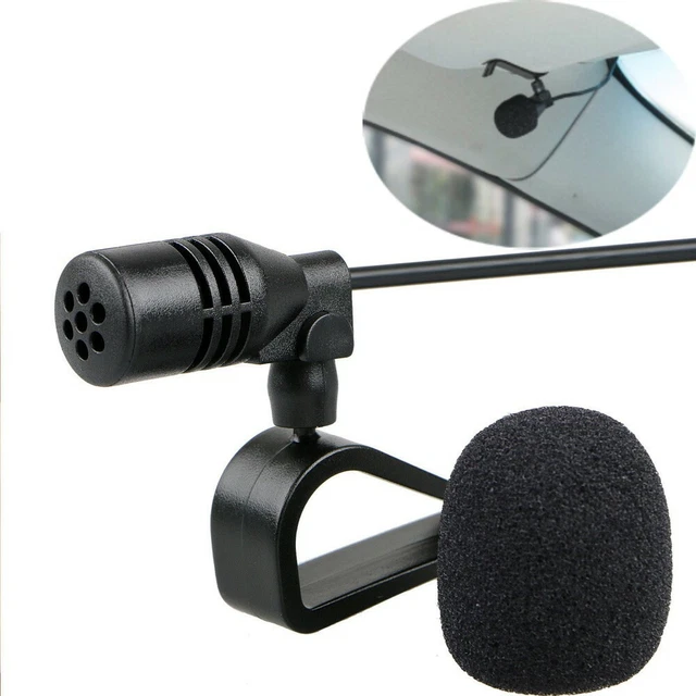 Microfono per auto da 3,5 mm, mini microfono esterno per autoradio stereo GPS Bluetooth DVD