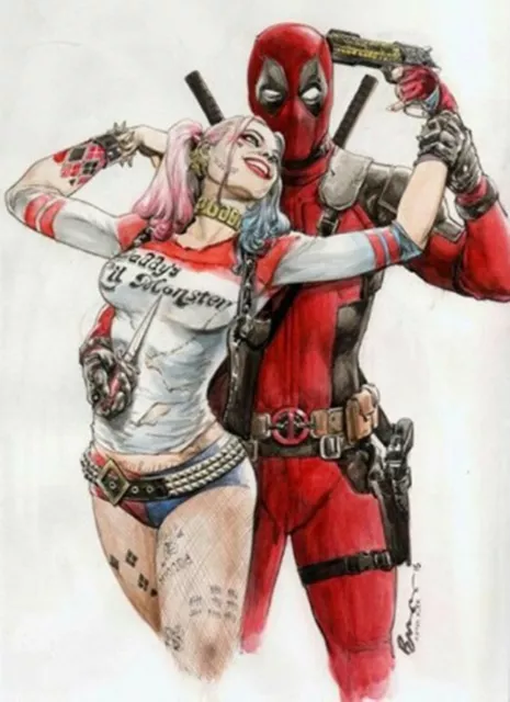 Deadpool Clown 5D Full Diamond Painting Kits UK DIY Art Cartoon Decor Gift