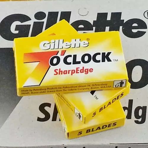 100 x Gillette 7'O Clock Sharp Double Edge Stainless Steel Safety Razor Blades