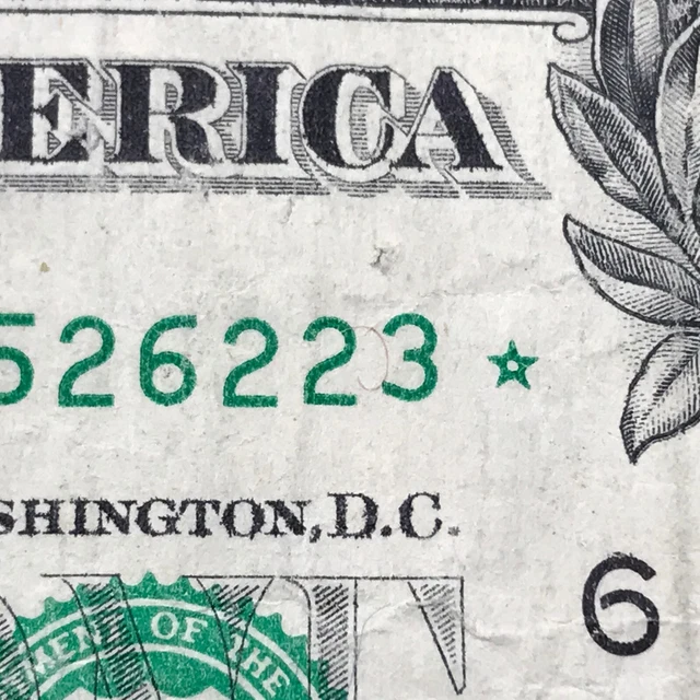 $1 One Dollar Bill Gas Pump Star Note Odometer Stuck Digit Raised 3 Series 2017