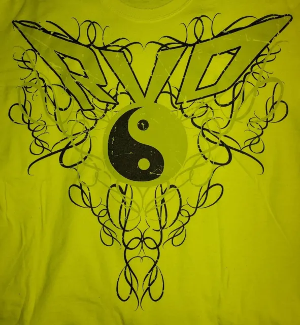 VINTAGE TNA RVD T-Shirt 2X Neon Yellow/Green Ying Yang Rob Van Dam T-Shirt 2XL