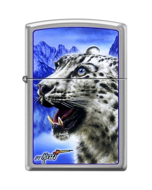 Zippo 7036 Mazzi Snow Leopard Brushed Chrome Finish Lighter