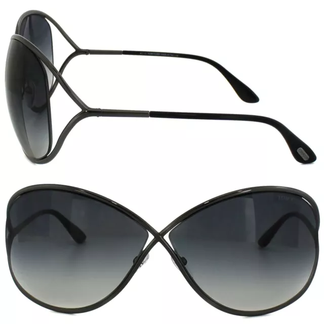 Tom Ford Sunglasses 0130 Miranda 08B Shiny Gunmetal Grey Gradient