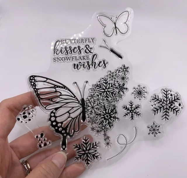 Christmas Butterfly Rubber Stamps (No Block) Cute Scrapbook Card Making