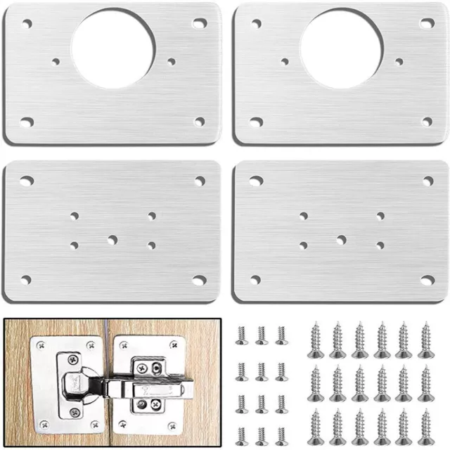 Kit riparazione cerniera porta armadio cucina piastra e viti di fissaggio cerniere armadio cerniere Regno Unito