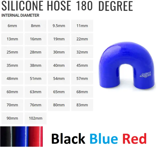 Silicone Hose 180 Degree Elbows Turbo Boost Intercooler Water Inlet Pipe Bend U