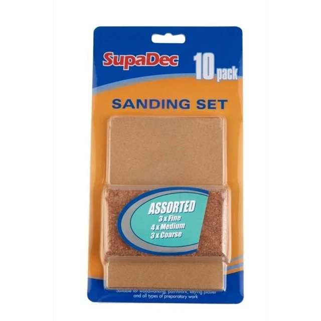 SupaDec Sanding Block And Sheets Set (Pack of 11) (ST6926)
