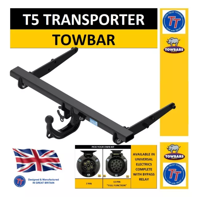 Towbar Swan Neck to fit VW Volkswagen T5 Transporter 2003 to 2010 Caravelle