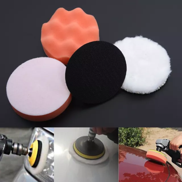 Foam Polishing Buffing Pad Wheel Kit W/ Drill Adapter Car Grinding Disc Tool New