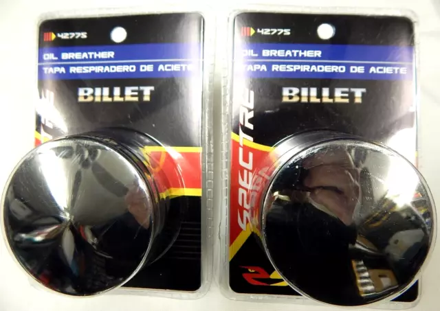 *LOT OF 2* Chrome Washable Valve Cover Breather 1" Push In for 1-1/4" Hole