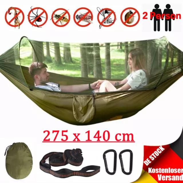 1-2 Person Hängematte Outdoor mit Moskitonetz Zeltplane Outdoor Hammock Camping