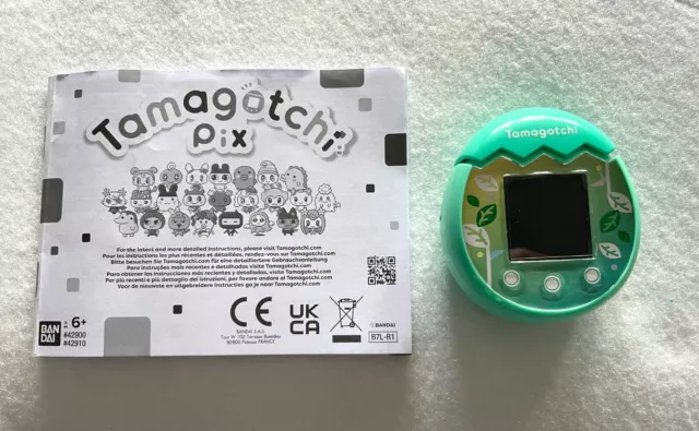 Bandai Tamagotchi Pix - Nature Green with Camera + Instructions