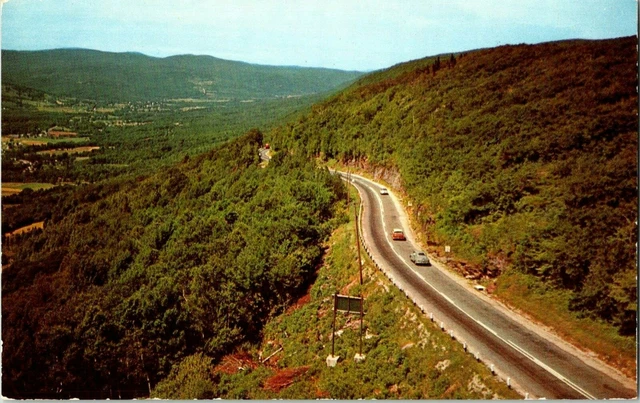 Post Card Birds Eye View Weste Summit Hairpin Mohawk Trail Massachusetts A8