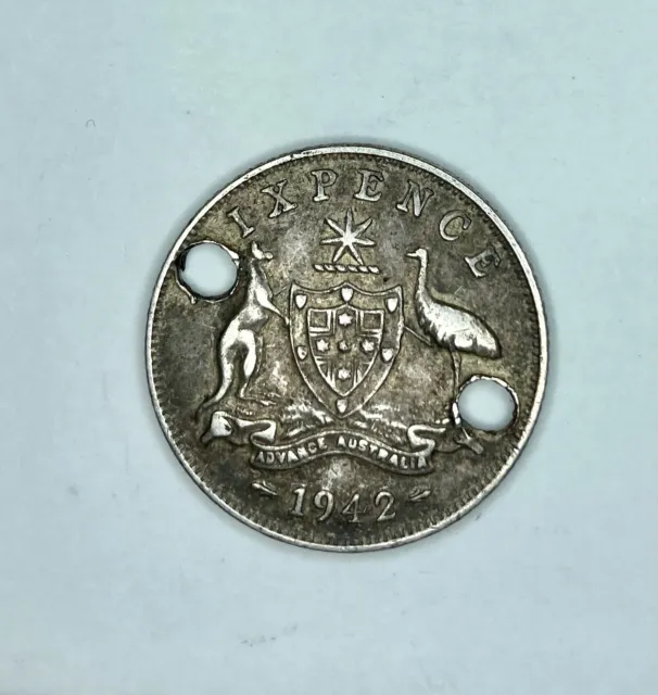 1942 Silver Sixpence Australia .925 silver 2.6 grams