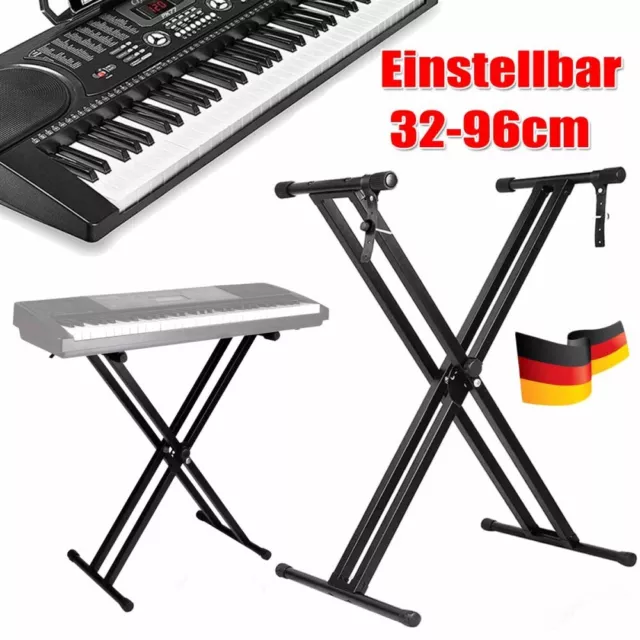 Stabiles Keyboard Stativ Ablage Tisch X Keyboard Ständer Doppelstrebig Piano Neu