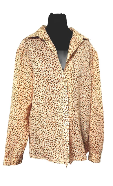 Camicia autunnale vintage anni 70 stampa foglia 10/12