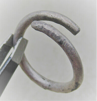 Ancient Roman Solid Silver Serpent Snake Ring Superb