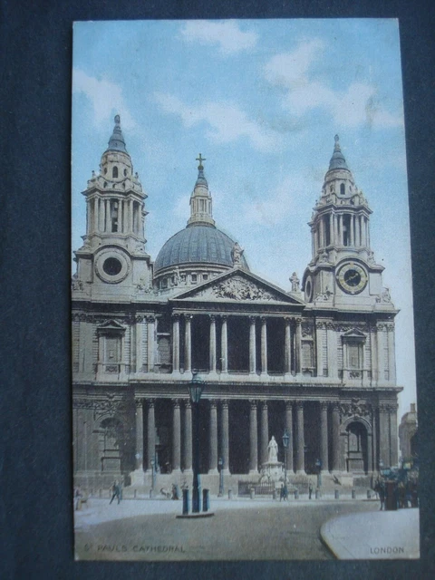 Unbenutzte farbige Postkarte aus dem frühen 19. Jahrhundert St. Pauls Cathedral, London