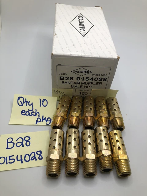 B28 1/4” NPT Qty 10 ALLIED WITAN Alwitco Bantam Muffler 0154028 R432012060