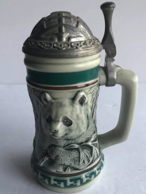 1991 Avon Beer Small Mug Stein with Lid - Endangered Species Giant Panda