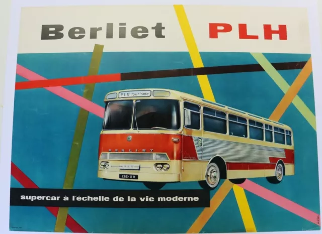 Cartel Antigua Original Berliet Dreager Bus Plh 1956-61 Entrenador Turismo 11