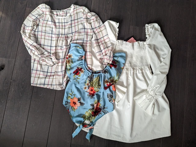 Ladies / Womens / Girls Clothing Top Bundle -  size 6 white blue cheque