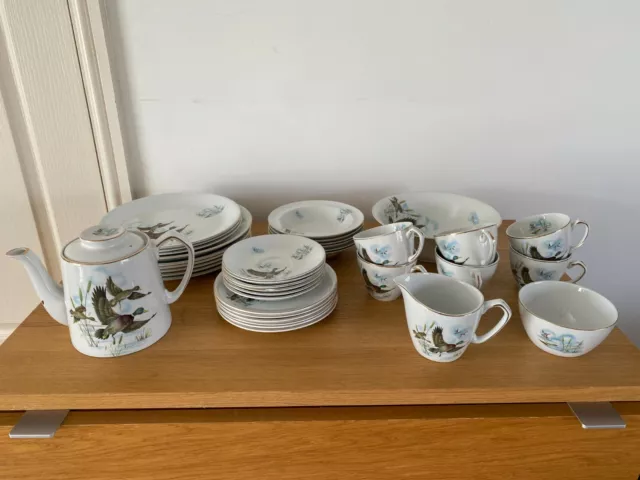 Alfred Meaken Glo-White Ironstone Fenland Pattern Tea Set & Plates