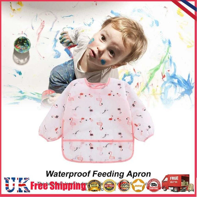 Long Sleeve Feeding Apron Children One Piece Eating Clothes Toddler Eating Cover