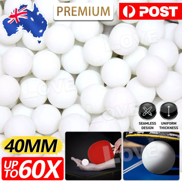 30/60PCE Table Tennis Balls Quality ABS Uniform Thickness Seamless Design 40mm