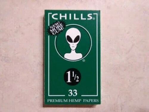 CHILLS Green 1 1/2 Slow Burn HEMP ROLLING PAPERS. 1 PACK.