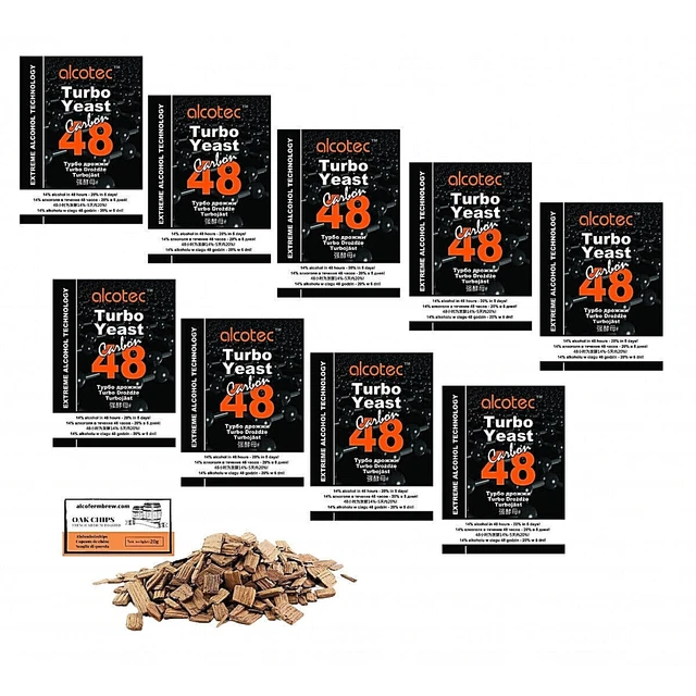 Turbo Lievito – Alcotec 48 + Carbone attivo + Scaglie di Quercia, Vodka Lievito