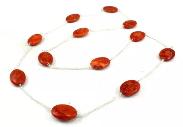 Collier en bambou naturel, corail, pierres précieuses, perles, chaîne de...