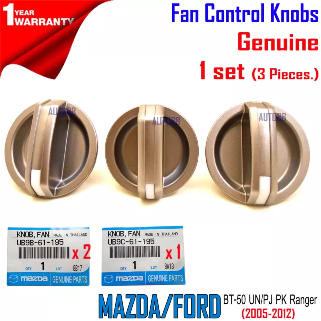Genuine Heater Fan Control Knobs x 3 Ford PJ PK Ranger BT-50 For Mazda UN 05-12