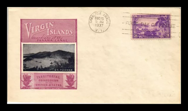 Us Cover Virgin Islands Territory Fdc Scott 802 Ioor Cachet Unsealed