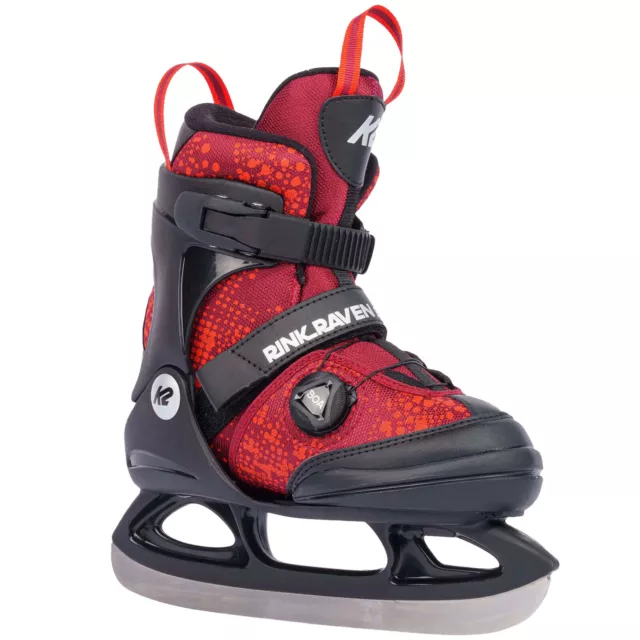 K2 Rink Raven Ice Boa Kinder-Schlittschuhe Patines de Hielo Ajustable