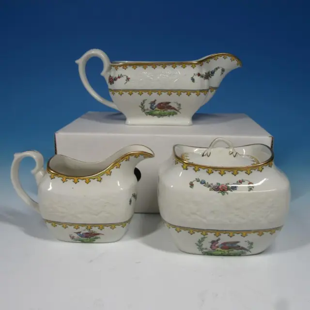 Copeland Late Spode - Vienna Bird Center - Creamer, Sugar Bowl, Gravy Boat