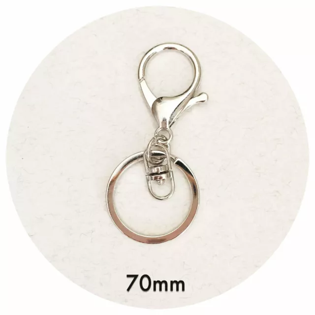 5x SILVER 70mm large lobster clasp SUPERIOR keychain keyring lanyard macrame